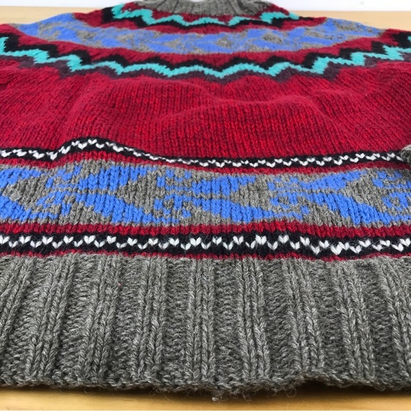 SOLD:  BANANA REPUBLIC Safari & Travel 100% Wool Chunky Geo Print Sweater Sz S - Picture 16 of 16